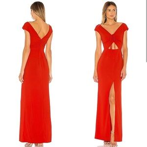 NWT Lovers + Friends Camila Gown Flame Red Size Medium New With Tags